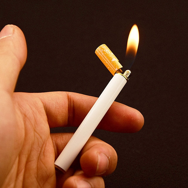 Cigarette-shaped compact lighter